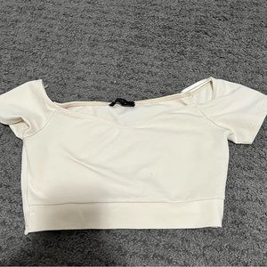 Off the shoulder cream crop top